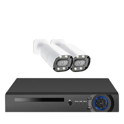 QDVOPHZA 10CH NVR Recorder 4K 8MP HD CCTV Video Surveillance POE Camera System Color Night Vision Human Detect Smart Security Monitor Kit(2T,10CH NVR 2PCS CAM_U/S)