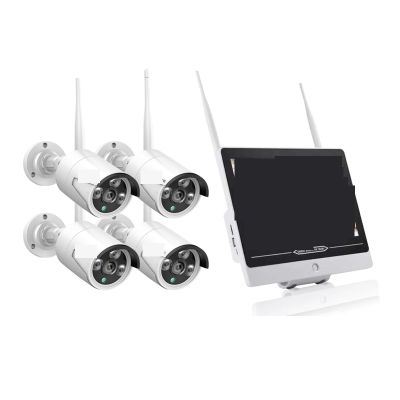 QDVOPHZA 5MP 8CH Wireless Audio CCTV Security Camera System H.265 12.5 Inch LCD Screen NVR WiFi Outdoor IP Camera with Wireless Monitor(2T,14_E/U)