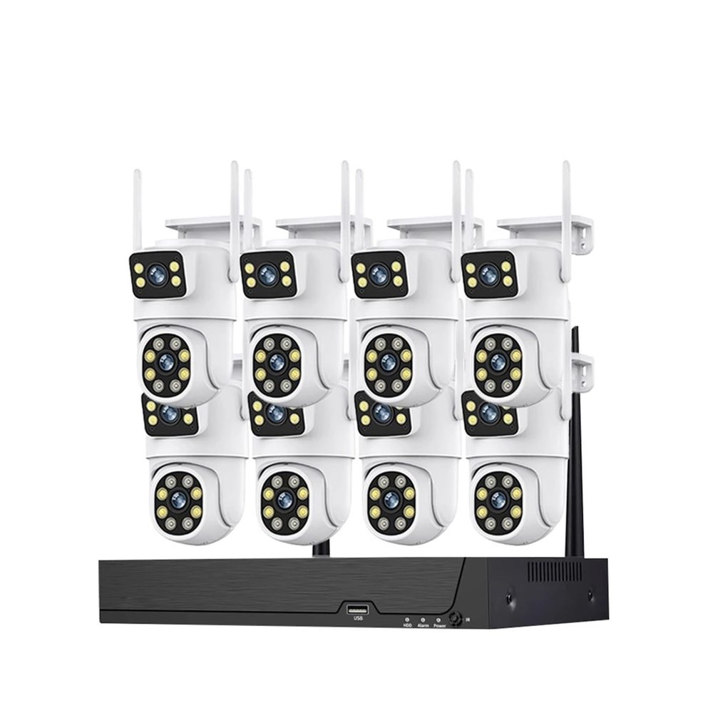 QDVOPHZA 8MP WiFi Surveillance Cameras System Smart 8CH WiFi NVR 4K 360 Wireless Outdoor Security IP Camera Monitoring Kit Night Vision(None,8 Camera 8CH NVR_A/U)