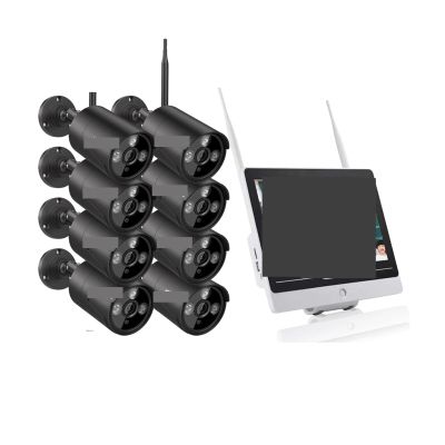 QDVOPHZA 5MP 8CH Wireless Audio CCTV Security Camera System H.265 12.5 Inch LCD Screen NVR WiFi Outdoor IP Camera with Wireless Monitor(2T,6_U/K)