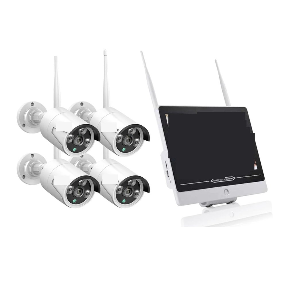 QDVOPHZA 5MP 8CH Wireless Audio CCTV Security Camera System H.265 12.5 Inch LCD Screen NVR WiFi Outdoor IP Camera with Wireless Monitor(None,14_E/U)
