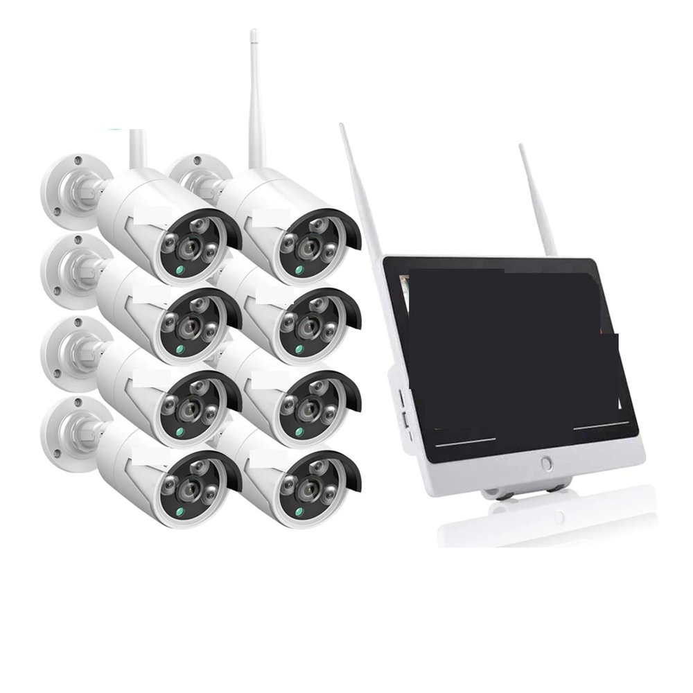 QDVOPHZA 5MP 8CH Wireless Audio CCTV Security Camera System H.265 12.5 Inch LCD Screen NVR WiFi Outdoor IP Camera with Wireless Monitor(None,15_U/K)