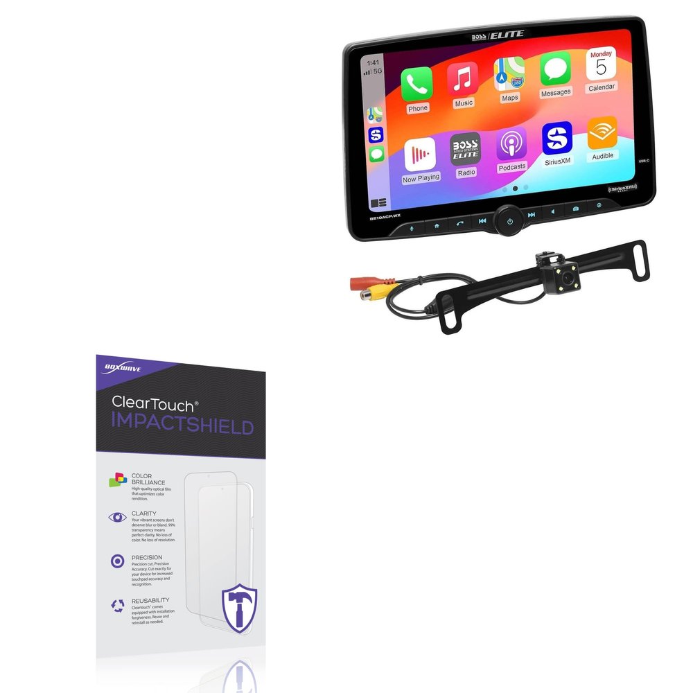 BoxWave Screen Protector Compatible with BOSS Audio Elite BE10ACP.WX - ClearTouch ImpactShield (2-Pack), Impenetrable Screen Protector Flexible Film