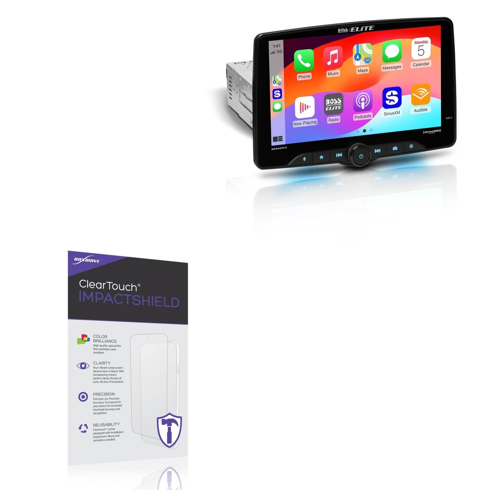 BoxWave Screen Protector Compatible with BOSS Audio Elite BE9ACP.X - ClearTouch ImpactShield (2-Pack), Impenetrable Screen Protector Flexible Film