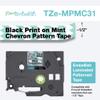 Brother P-Touch Embellish Black Print on Mint Chevron Pattern Tape TZEMPMC31  ~ Wide x 13.1 Long for use with P-Touch Embellish Ribbon & Tape Printer (Pack of 2) view 2