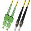 100M Singlemode Duplex Fiber Optic Cable (9/125) - SC/APC to ST/UPC view 1
