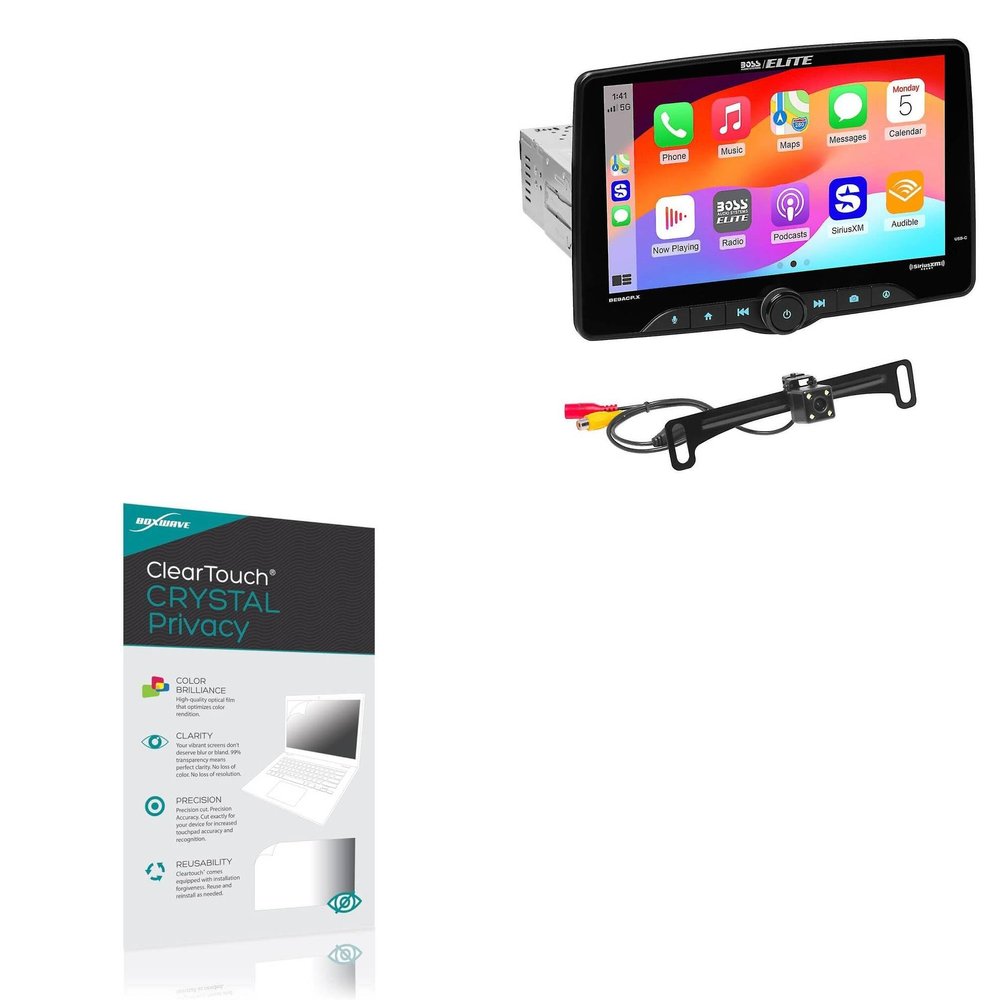 BoxWave Screen Protector Compatible with BOSS Audio Elite BE9ACP.XC - ClearTouch Crystal Privacy (2-Pack), Privacy Screen Protector Flexible Film Clear