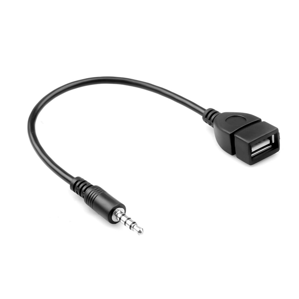 3.5mm A-dio AUX Jack to USB 2.0 Type A Male to Female OTG Converter Adapter Cable Fit Compatible Car