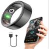 FREEZE2TRIM Vital Health Smart Ring for Women Rings for Men with Fitness, Sleep Monitor, Heart Rate, Activity Tracking, App (Size 6), Black view 1