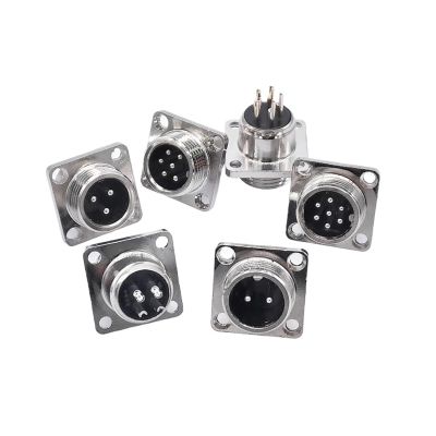 BHUPWZE GX12 Connector Square Base Flange Socket 2 Pin 3pin 4pin 5pin 6pin 7pin Diam 12mm(7 Pin)