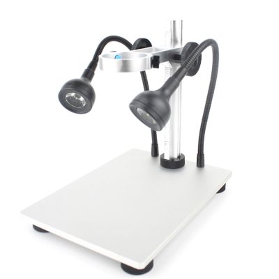 Lab Microscope Accessories Aluminum Alloy Stand Bracket Holder Lifting Support with LED Light for Digital Microscope USB Microscopes