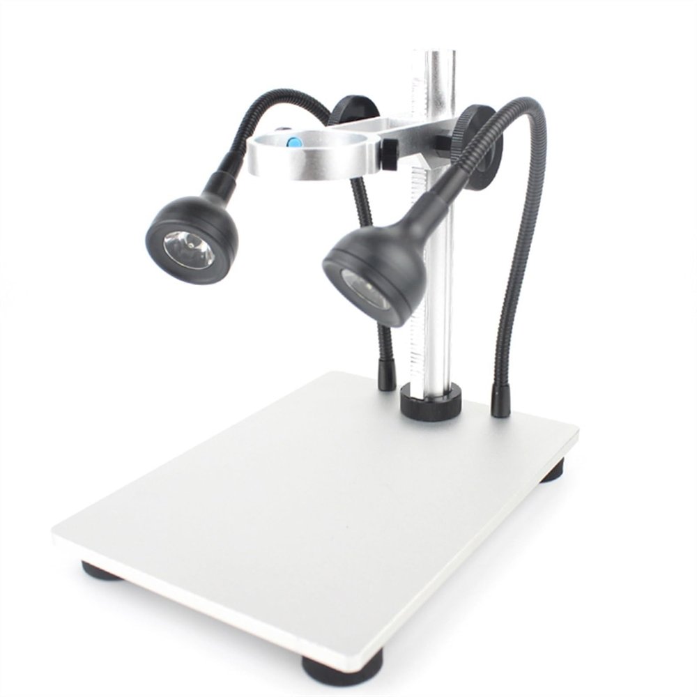 Lab Microscope Accessories Aluminum Alloy Stand Bracket Holder Lifting Support with LED Light for Digital Microscope USB Microscopes