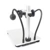 Lab Microscope Accessories Aluminum Alloy Stand Bracket Holder Lifting Support with LED Light for Digital Microscope USB Microscopes view 3