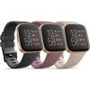 PACK 3 Soft Silicone Bands Compatible for Fitbit Versa Adjustable Sport Bands for Women Men Small Large (Black+SmokeViolet+MilkTea, Small) view 1