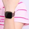 PACK 3 Soft Silicone Bands Compatible for Fitbit Versa Adjustable Sport Bands for Women Men Small Large (Black+SmokeViolet+MilkTea, Small) view 3