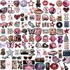 100pcs Aesthetic Stickers | Downtown Girls Y2K Retro Sticker | Cool 2000s Cyber Trendy Stickers for Water Bottle Laptop Guitar Skateboard | Vinyl Stickers for Girls Teens Adults (Black, Pink) view 2