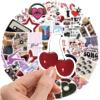 100pcs Aesthetic Stickers | Downtown Girls Y2K Retro Sticker | Cool 2000s Cyber Trendy Stickers for Water Bottle Laptop Guitar Skateboard | Vinyl Stickers for Girls Teens Adults (Black, Pink) view 4