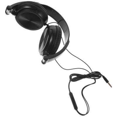 HOMSFOU Lightweight Foldable Headsets with Volume Control and Microphone for Smartphones Laptops and Tablets Over-Ear Design for Comfortable Listening Black
