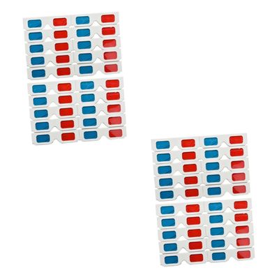 CAXUSD 40pcs Stereoscopic Movie Glasses Paper Cardboard Frame for Theater Cinema Gaming and Home Entertainment