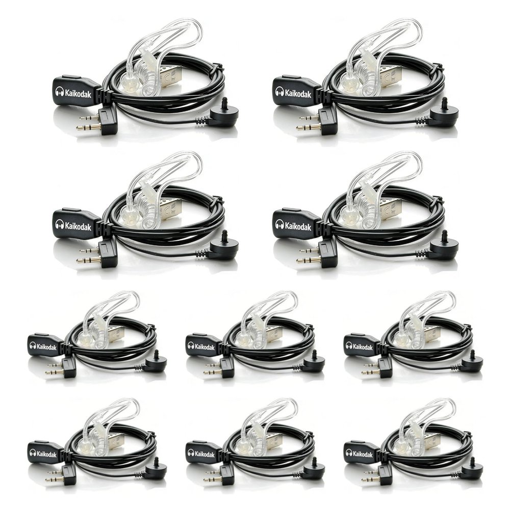 10 Pack Walkie Talkie Earpiece with Mic for BaoFeng Radio Retevis Headset for Baofeng UV-5R BF-888S Arcshell Retevis H-777 RT21 RT22 Kenwood 2 Way Radio
