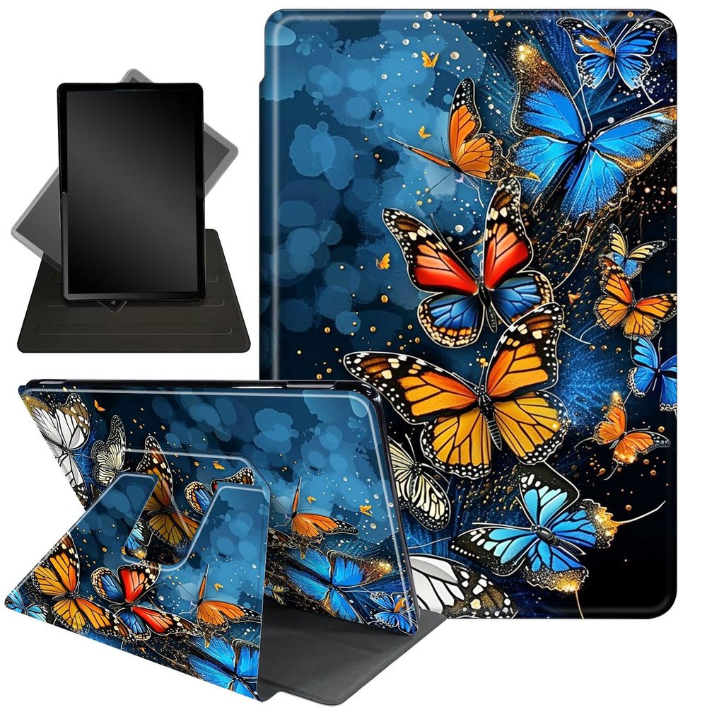 for All-New Amazon Kindle Fire HD 10 Tablet Case (13th Generation, 2023 Release) 10.1", 360 Degree Rotating Stand Cover with Auto Wake Sleep Case for Fire Tablet 10 2023,Colorful Butterflies