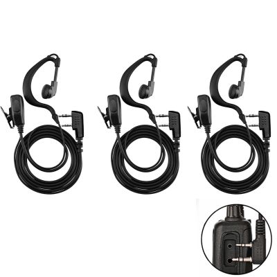 3-Pack Two Way Radio Earpiece with Ptt/Mic Compatible with Radios Kenwood Baofeng SAMCOM BTECH Retevis Walkie Talkies Radios and BF-F8HP UV-82HP UV-5R UV82 UV82C UV5X3 TK NX (Earhook Headset