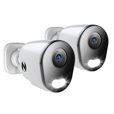 Night Owl Add On Wired IP 12MP Deterrence Camera with 2-Way Audio - White (2 - Pack)