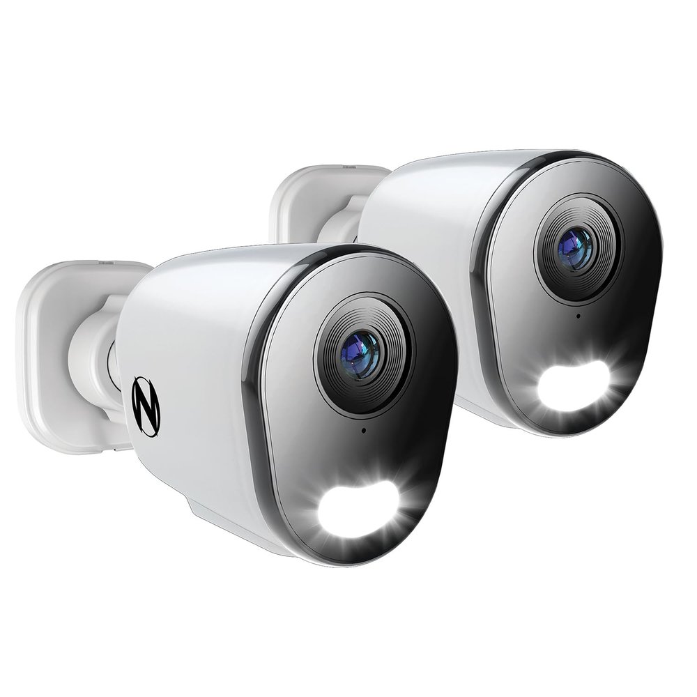 Night Owl Add On Wired IP 12MP Deterrence Camera with 2-Way Audio - White (2 - Pack)