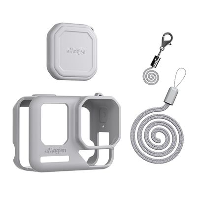 JOYSOG Ace Pro 2 Cover, Silicone Protective Case for Insta360 ace pro 2 Action Camera Lens Caps Protector Sleeve Case Cover (Grey)
