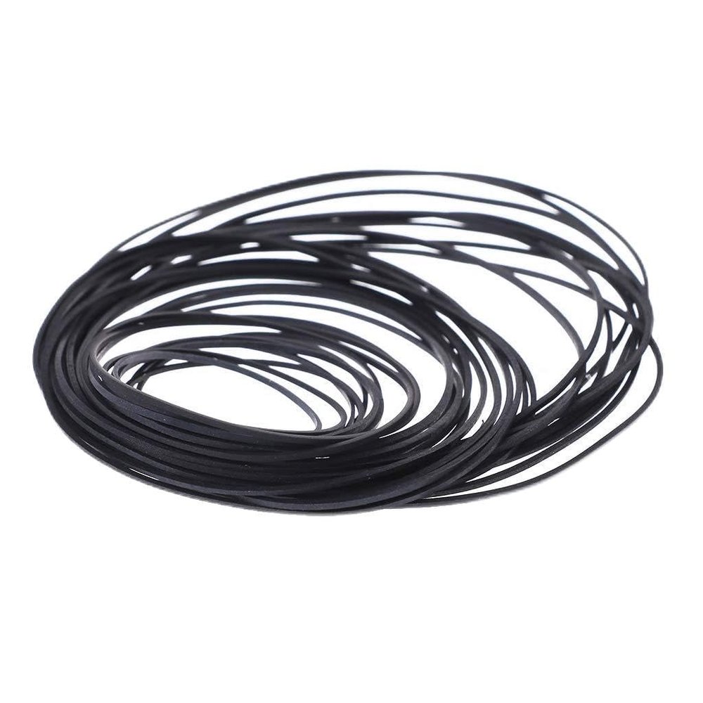 XAGMODSHN Rubber Belts 0.7mm 1mm Cassette Mixed Square Flat Cassette Recorder Strap 30Pcs Black