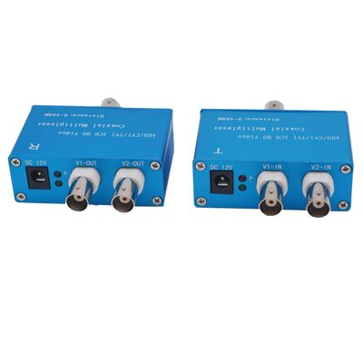 2 x HD Video Over Coaxial Cable Converters, Video to RG59 Coaxial Multiplexer up to 400m for AHD/CVI/TVI/Analog Cameras One Pair(with poweradapter)