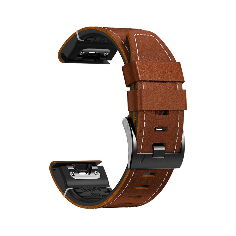 22 26mm TPU Leather Quick Fit Strap for Garmin Fenix 8 E 7 7X Pro 47 51mm 5X Plus 6X 6 Enduro Strap For Epix Gen 2 Wristband(Brown,22mm(7/6/5))