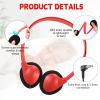 Konohan 30 Pack Headphones Bulk Headphone for School Classroom Student Wired Headphones Adjustable with 3.5 mm Jack for Adults (Red) view 3