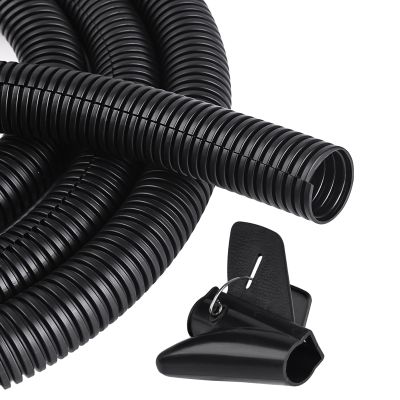 CrocSee 10ft - 1/4 inch Flame Retardant Split Wire Loom Tubing with Installation Tool - Flexible Wire Covers Cord Protectors - Black