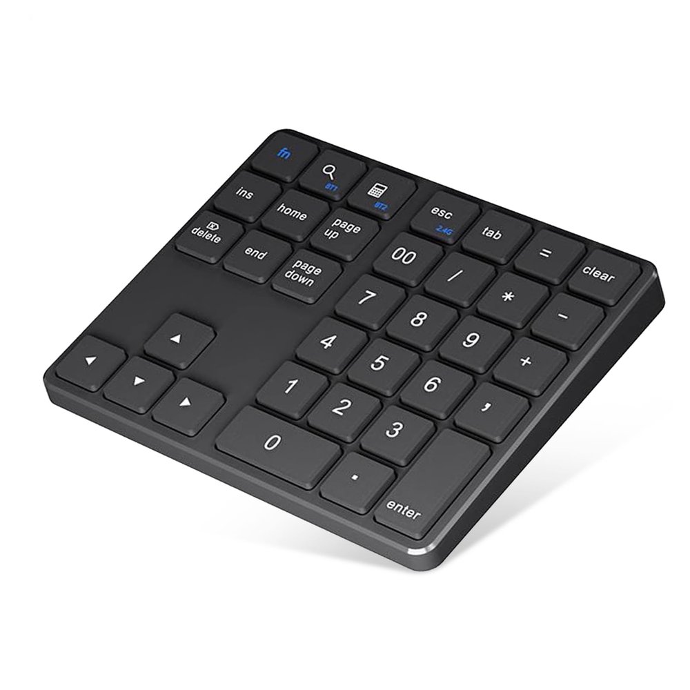Gugxiom Bluetooth Number Pad, 2.4G Numeric Keypad Numpad, 35 Keys, Rechargeable Financial Accounting Numeric Pad for Laptop Desktop PC (Black)