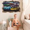 3D Cars Wall Stickers Removalble Break Through The Wall Stickers,Self-Adhesive Movie Racing Car Wall Decals, Kids Boys Bedroom Decorative Stickers (Car5) view 1