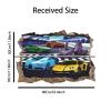 3D Cars Wall Stickers Removalble Break Through The Wall Stickers,Self-Adhesive Movie Racing Car Wall Decals, Kids Boys Bedroom Decorative Stickers (Car5) view 2