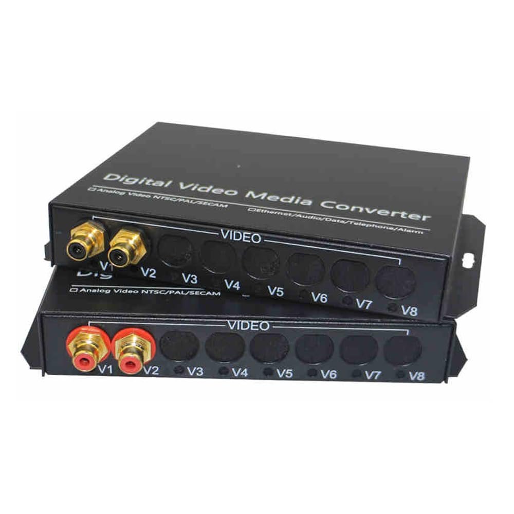 Podafu 2CH Stereo Hi Fi Audio Fiber Optical Transmitter Receiver with RCA Connector Media ethernet Converter -One Way for Broadcast