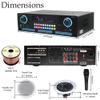 Home Theater Sound System Kit - 2000 W Bluetooth Amplifier w/ 4 Qty of 8" Framed Ceiling Speakers 300 W Each, Mic, 200 ft Speaker Wire & Remote for Living Room, Office, Commercial, Bars by Vaiyer view 2