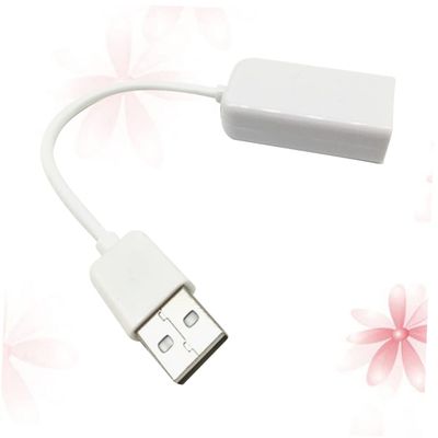 Garneck USB Channel Sound Card Adapter with Cable for Laptop External Audio Converter for Headphones and Microphone Compact White Design