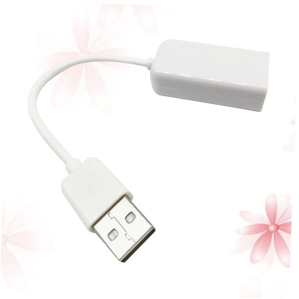 Garneck USB Channel Sound Card Adapter with Cable for Laptop External Audio Converter for Headphones and Microphone Compact White Design