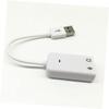 Garneck USB Channel Sound Card Adapter with Cable for Laptop External Audio Converter for Headphones and Microphone Compact White Design view 2