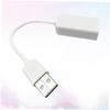 Garneck USB Channel Sound Card Adapter with Cable for Laptop External Audio Converter for Headphones and Microphone Compact White Design view 3
