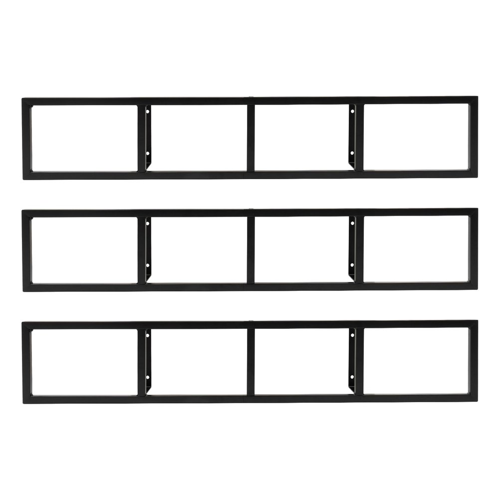 fjihfdb 3Pcs/set CD Rack Wall Mount 34in Metal Floating Shelf for CDs Storage Household Media Shelf Vertical or Horizontal Black