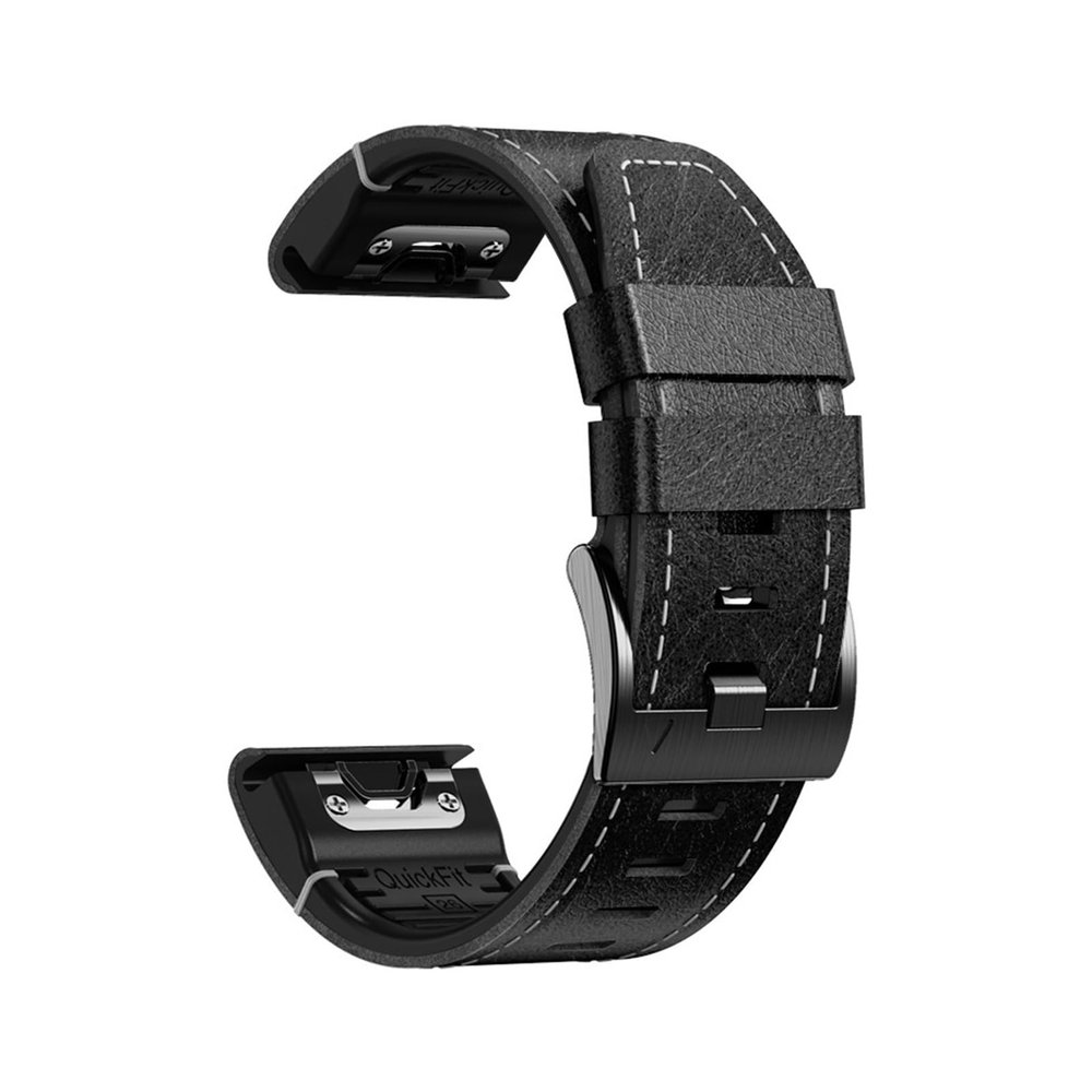 22 26mm TPU Leather Quick Fit Strap for Garmin Fenix 8 E 7 7X Pro 47 51mm 5X Plus 6X 6 Enduro Strap For Epix Gen 2 Wristband(Black,22mm(Epix Gen 2))
