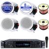 Home Stereo System Kit  7.2 Channel 2500 W Bluetooth Amplifier w/ 4 Qty of 8 Framed Ceiling Speakers 300 W Each, Mic, 200 ft Speaker Wire & Remote Ideal for Home, Office, Restaurant by Vaiyer view 1