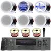 Technical Pro in Ceiling Speakers Kit  6X 8 300W Flush Mount Speakers, 6000W Bluetooth Amplifier, Mic & 300ft Wire  Home Theater Ceiling Speaker System for Home, Office, Bar & Restaurant view 1