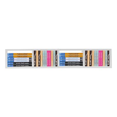 CD Storage Shelf, 34 Inch Media Storage Rack, Cube Storage Organizer Floating Shelf, Wall Mounted Video Games CD DVD Organizer Metal Shelf for Study, Bedroom,Office,Living room (5 Pcs, White)