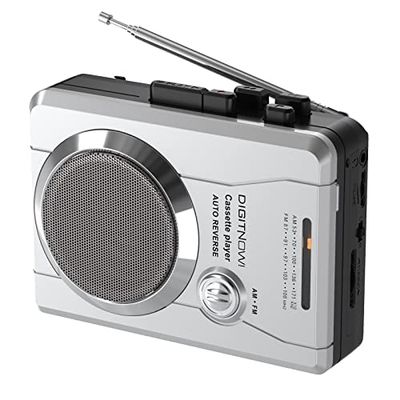 Portable Cassette Player Recorder, Vintage AM FM Radio, Handheld Compact Cassette Player Stereo with Built-in Speaker & Microphone