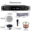 Home Audio System Kit - 7.2 Channel 1500W Bluetooth Amplifier w/ 8 Qty of 5.25" Ceiling Speakers 175W Each, 4-Ch Speaker Selector, 2 Qty of Mic, 250 ft Speaker Wire & Remote by Vaiyer view 2
